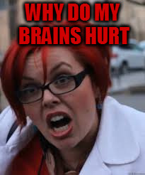 SJW Triggered | WHY DO MY BRAINS HURT | image tagged in sjw triggered | made w/ Imgflip meme maker