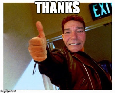 thumbs up | THANKS | image tagged in thumbs up | made w/ Imgflip meme maker