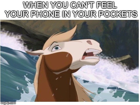 Of course it's even worse in the water |  WHEN YOU CAN'T FEEL YOUR PHONE IN YOUR POCKETS | image tagged in phone,memes,funny,horse,nooooooooo,pocket | made w/ Imgflip meme maker