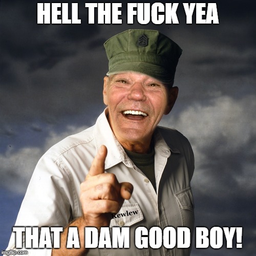 HELL THE F**K YEA THAT A DAM GOOD BOY! | image tagged in kewlew | made w/ Imgflip meme maker