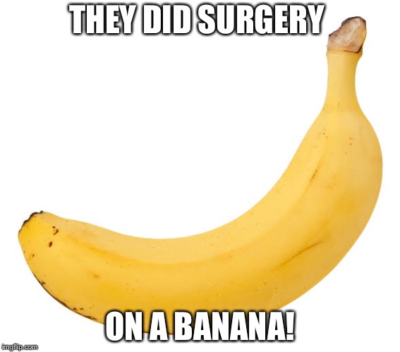 Bwanana surgery  | THEY DID SURGERY; ON A BANANA! | image tagged in memes,funny memes,funny | made w/ Imgflip meme maker