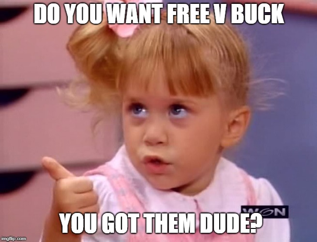 Full House | DO YOU WANT FREE V BUCK; YOU GOT THEM DUDE? | image tagged in full house | made w/ Imgflip meme maker