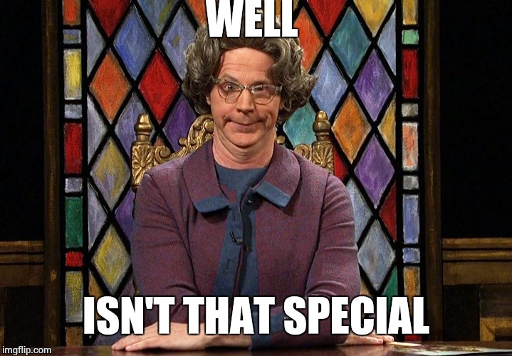 church lady | WELL ISN'T THAT SPECIAL | image tagged in church lady | made w/ Imgflip meme maker