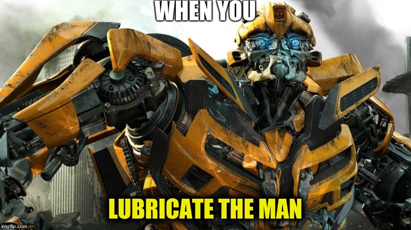 savage stinger | WHEN YOU; LUBRICATE THE MAN | image tagged in transformers,pee | made w/ Imgflip meme maker
