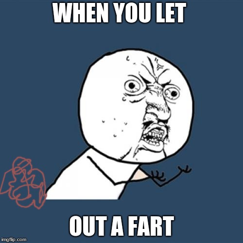 Y U No | WHEN YOU LET; OUT A FART | image tagged in memes,y u no | made w/ Imgflip meme maker