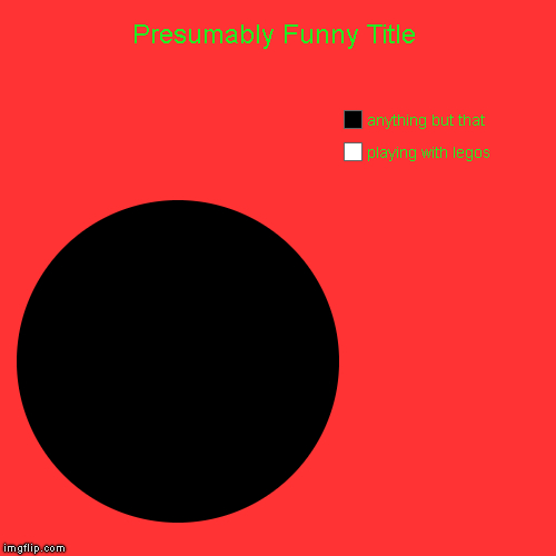 Who even likes lego games anyway? | playing with legos, anything but that | image tagged in funny,pie charts | made w/ Imgflip chart maker