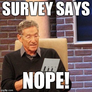 Maury Lie Detector | SURVEY SAYS; NOPE! | image tagged in memes,maury lie detector | made w/ Imgflip meme maker