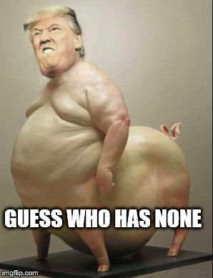 drumpf-pussy | GUESS WHO HAS NONE | image tagged in drumpf-pussy | made w/ Imgflip meme maker