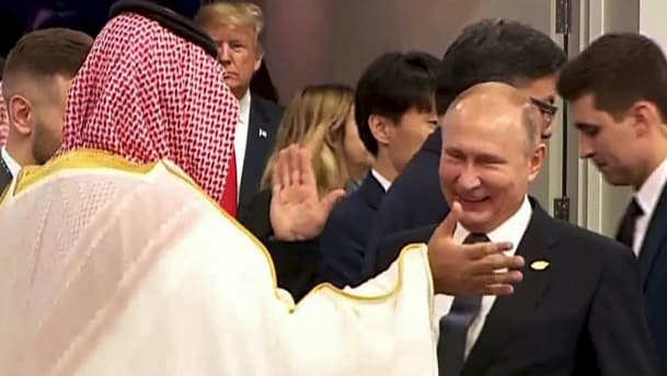 Putin saudi high five trump Blank Meme Template