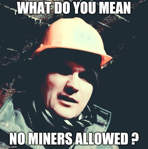 Old Miner | WHAT DO YOU MEAN NO MINERS ALLOWED ? | image tagged in old miner | made w/ Imgflip meme maker