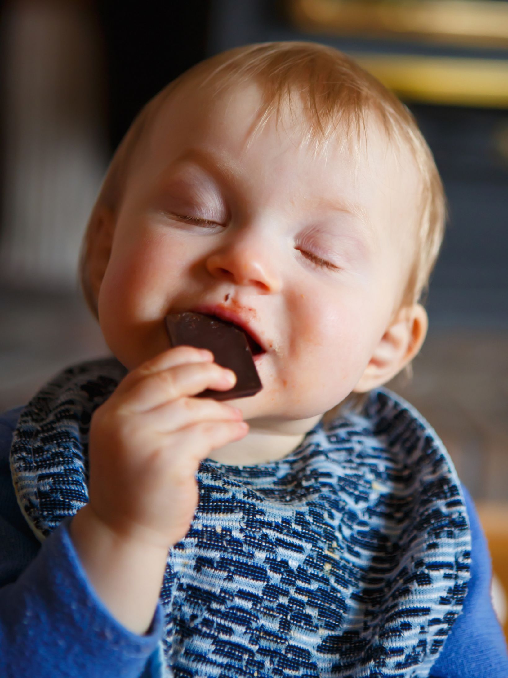 baby eating chocolate Blank Meme Template