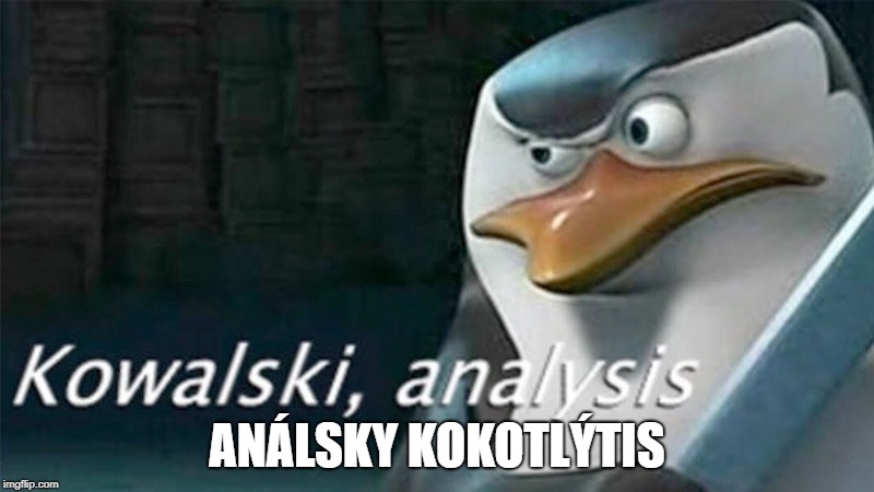 Kowalski, Analysis | ANÁLSKY KOKOTLÝTIS | image tagged in kowalski analysis | made w/ Imgflip meme maker