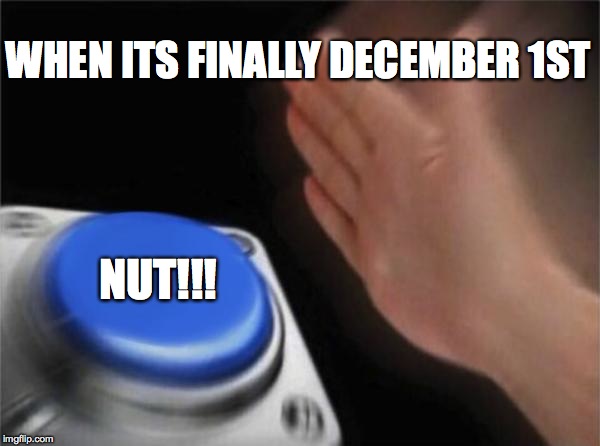 Blank Nut Button | WHEN ITS FINALLY DECEMBER 1ST; NUT!!! | image tagged in memes,blank nut button | made w/ Imgflip meme maker