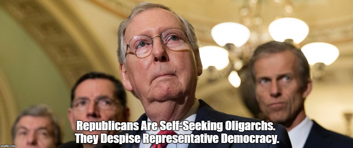 Republicans Are Self-Seeking Oligarchs. They Despise Representative Democracy. | made w/ Imgflip meme maker