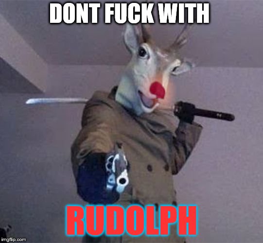 rudolphmofo | DONT F**K WITH RUDOLPH | image tagged in rudolphmofo | made w/ Imgflip meme maker