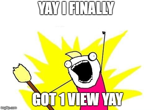 X All The Y | YAY I FINALLY; GOT 1 VIEW YAY | image tagged in memes,x all the y | made w/ Imgflip meme maker