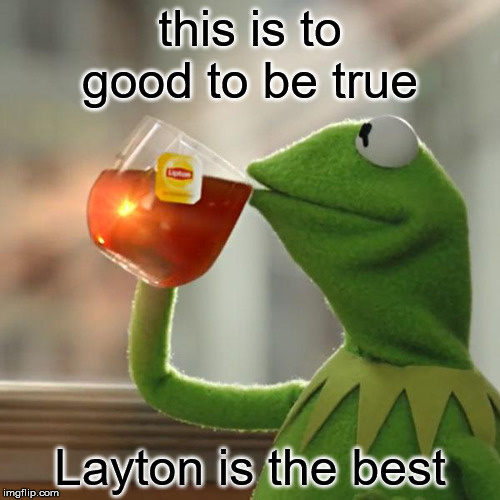 But That's None Of My Business | this is to good to be true; Layton is the best | image tagged in memes,but thats none of my business,kermit the frog | made w/ Imgflip meme maker