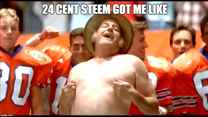 Waterboy nipple pinch | 24 CENT STEEM GOT ME LIKE | image tagged in waterboy nipple pinch | made w/ Imgflip meme maker