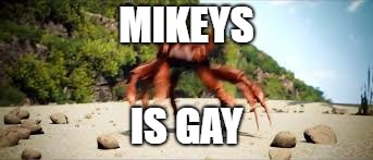 crab rave | MIKEYS; IS GAY | image tagged in crab rave | made w/ Imgflip meme maker