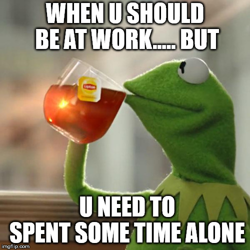 But That's None Of My Business | WHEN U SHOULD BE AT WORK..... BUT; U NEED TO SPENT SOME TIME ALONE | image tagged in memes,but thats none of my business,kermit the frog | made w/ Imgflip meme maker