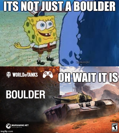 ITS JUST A BOULDER | ITS NOT JUST A BOULDER; OH WAIT IT IS | image tagged in funny,memes | made w/ Imgflip meme maker