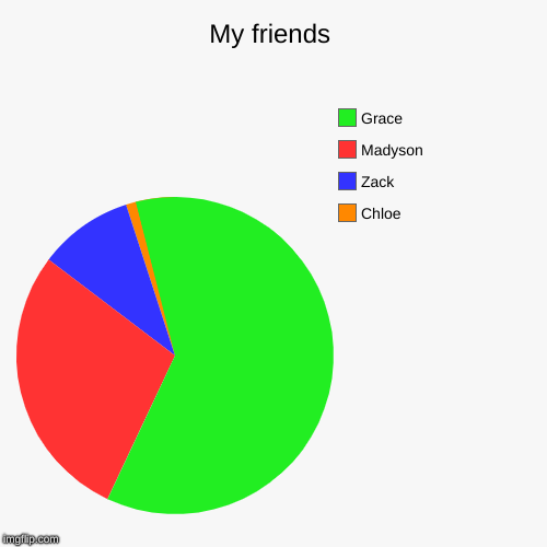 My friends | Chloe, Zack, Madyson, Grace | image tagged in funny,pie charts | made w/ Imgflip chart maker
