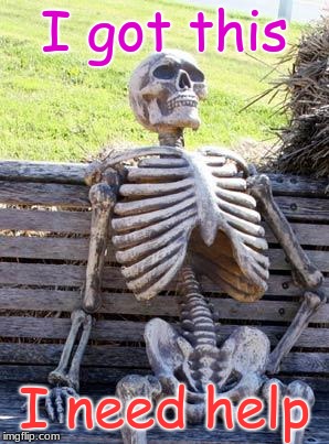Waiting Skeleton Meme | I got this; I need help | image tagged in memes,waiting skeleton | made w/ Imgflip meme maker