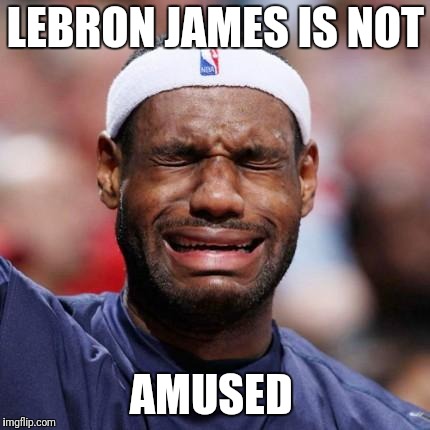 LEBRON JAMES | LEBRON JAMES IS NOT AMUSED | image tagged in lebron james | made w/ Imgflip meme maker