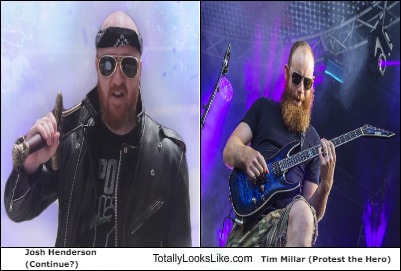 Josh Henderson (Continue?) Totally Looks Like Tim Millar (Protest the Hero). | Tim Millar (Protest the Hero); Josh Henderson (Continue?) | image tagged in totally looks like,josh henderson,continueshow,continue,tim millar,protest the hero | made w/ Imgflip meme maker