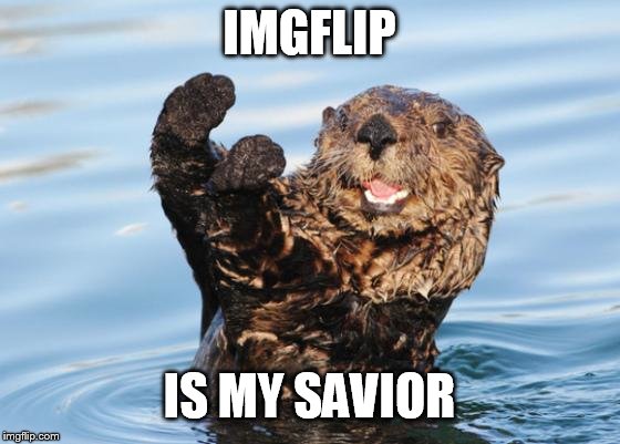 otter celebration | IMGFLIP IS MY SAVIOR | image tagged in otter celebration | made w/ Imgflip meme maker