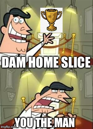 This Is Where I'd Put My Trophy If I Had One Meme | DAM HOME SLICE YOU THE MAN | image tagged in memes,this is where i'd put my trophy if i had one | made w/ Imgflip meme maker