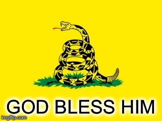 Gadsden Flag | GOD BLESS HIM | image tagged in gadsden flag | made w/ Imgflip meme maker