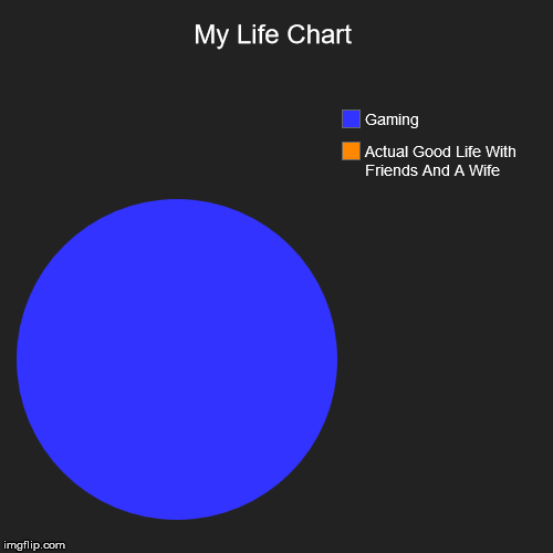 My Life Chart | Actual Good Life With Friends And A Wife, Gaming | image tagged in funny,pie charts | made w/ Imgflip chart maker