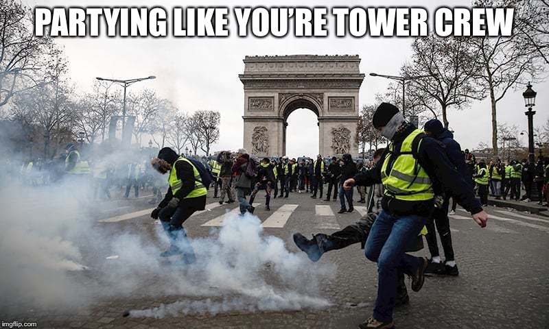 French fries | PARTYING LIKE YOU’RE TOWER CREW | image tagged in french fries | made w/ Imgflip meme maker