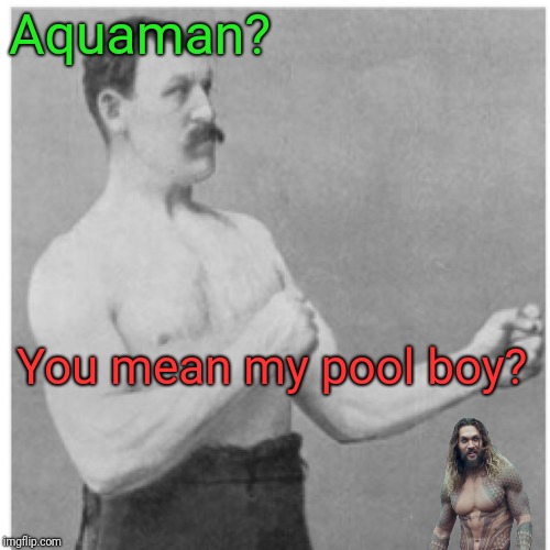 Overly Manly Man Meme | Aquaman? You mean my pool boy? | image tagged in memes,overly manly man | made w/ Imgflip meme maker