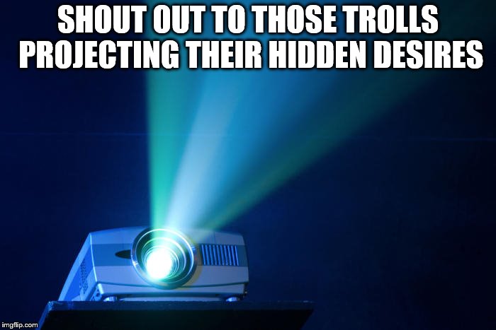 SHOUT OUT TO THOSE TROLLS PROJECTING THEIR HIDDEN DESIRES | image tagged in project much | made w/ Imgflip meme maker