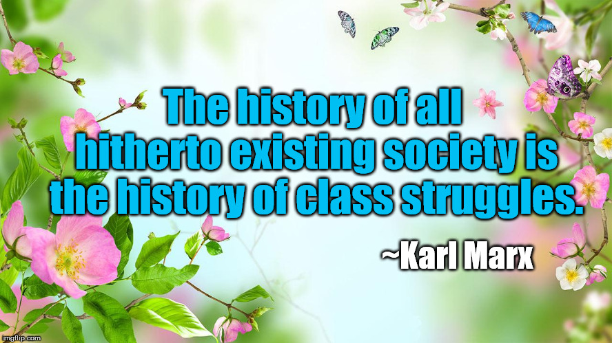 flowers | The history of all hitherto existing society is the history of class struggles. ~Karl Marx | image tagged in flowers | made w/ Imgflip meme maker