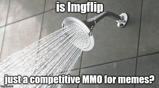 There is a leaderboard, and points, and GRINDING | is Imgflip; just a competitive MMO for memes? | image tagged in shower thoughts,memes,mmo | made w/ Imgflip meme maker
