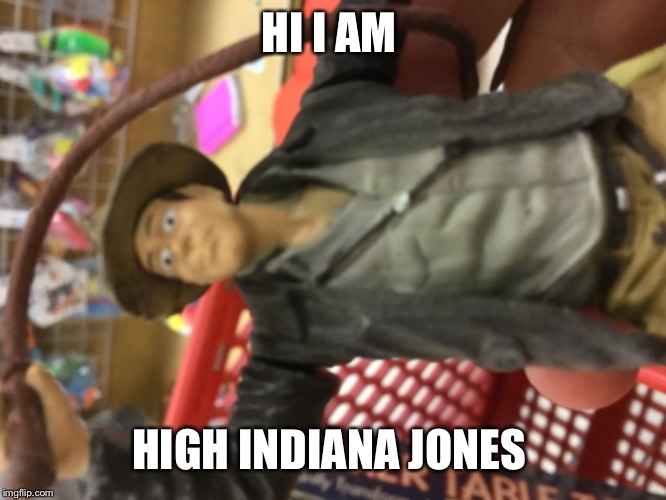 High Indiana | HI I AM; HIGH INDIANA JONES | image tagged in funny | made w/ Imgflip meme maker
