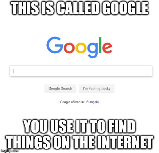 This is called Google Dummy!  | THIS IS CALLED GOOGLE; YOU USE IT TO FIND THINGS ON THE INTERNET | image tagged in duh,google,youtube,search,dummy | made w/ Imgflip meme maker