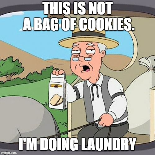 Pepperidge Farm Remembers | THIS IS NOT A BAG OF COOKIES. I'M DOING LAUNDRY | image tagged in memes,pepperidge farm remembers | made w/ Imgflip meme maker