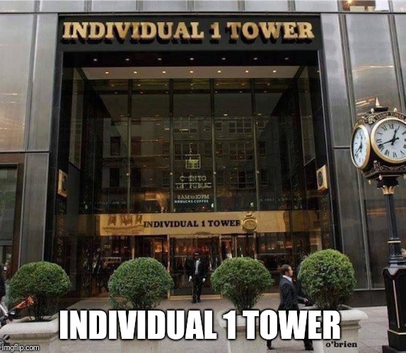 Memes | INDIVIDUAL 1 TOWER | image tagged in donald trump | made w/ Imgflip meme maker