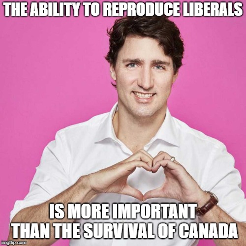 Surprise! | THE ABILITY TO REPRODUCE LIBERALS; IS MORE IMPORTANT THAN THE SURVIVAL OF CANADA | image tagged in trudeau,justin trudeau,immigration,meanwhile in canada,liberal hypocrisy,stupid liberals | made w/ Imgflip meme maker