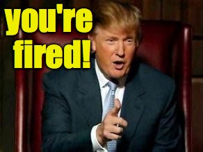 Donald Trump | you're fired! | image tagged in donald trump | made w/ Imgflip meme maker