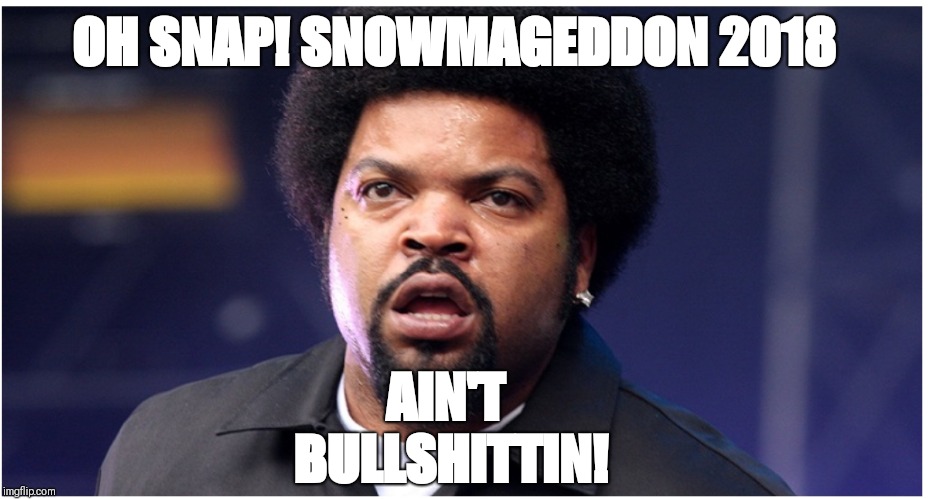 Nope! | OH SNAP! SNOWMAGEDDON 2018; AIN'T BULLSHITTIN! | image tagged in ice cube,memes,funny memes,snow | made w/ Imgflip meme maker