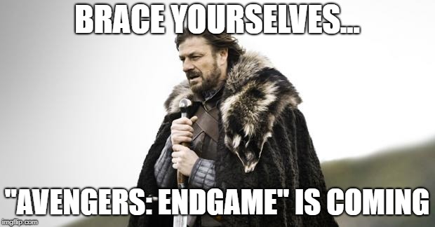 Winter Is Coming | BRACE YOURSELVES... "AVENGERS: ENDGAME" IS COMING | image tagged in winter is coming,avengers 4,avengers endgame | made w/ Imgflip meme maker