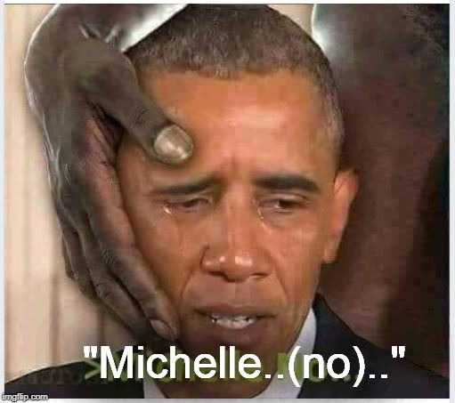 He too..... | "Michelle..(no).." | image tagged in michelle obama | made w/ Imgflip meme maker