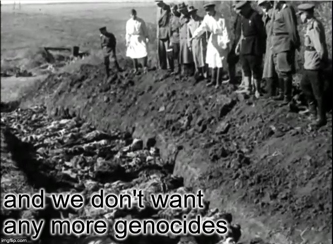 socialist genocide | and we don't want any more genocides | image tagged in socialist genocide | made w/ Imgflip meme maker