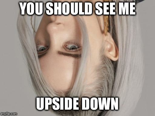 YOU SHOULD SEE ME; UPSIDE DOWN | image tagged in pop culture | made w/ Imgflip meme maker