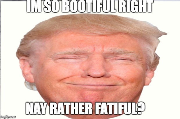 IM SO BOOTIFUL RIGHT; NAY RATHER FATIFUL? | image tagged in trump | made w/ Imgflip meme maker